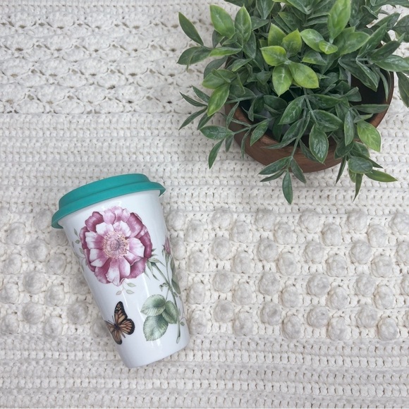 Lenox Other - LENOX AMERICAN BY DESIGN Butterfly Meadow Ceramic Tumbler Decorative Travel Mug